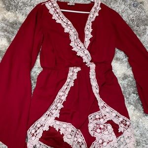 Burgundy romper